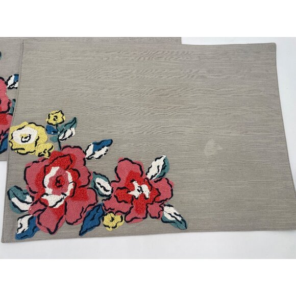2 Threshold Dolce Vita Floral Embroidered Placemats Floral Embroidery - Picture 4 of 4